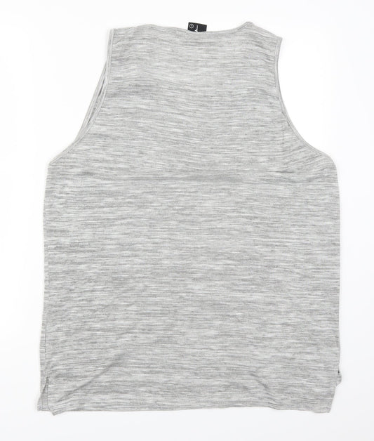 Womens UK Size L Preworn Grey Basic Tank