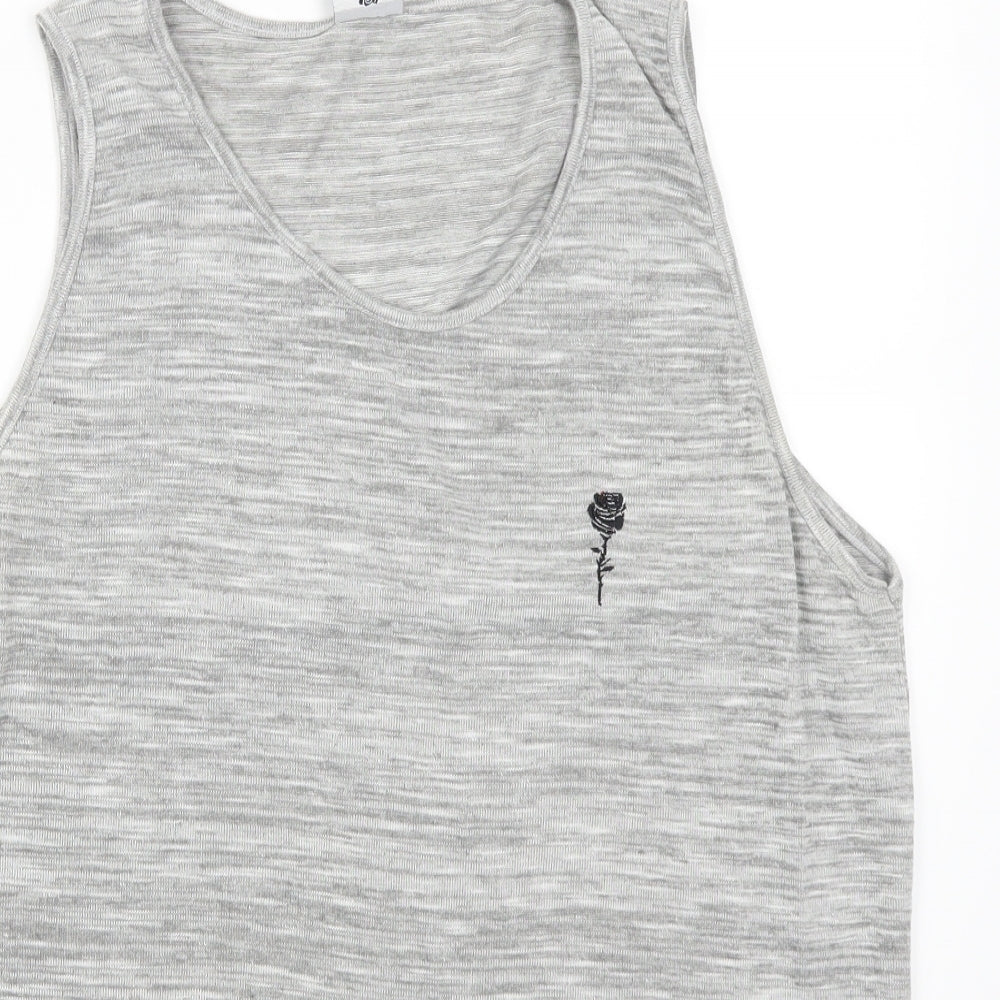 Womens UK Size L Preworn Grey Basic Tank