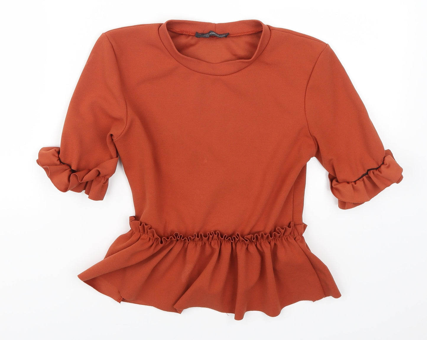 Womens UK Size 10 Stylewise Orange Basic T-Shirt