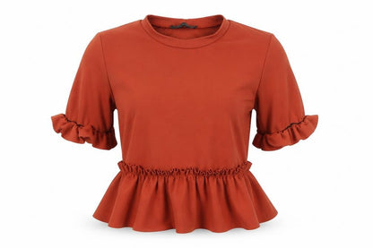 Womens UK Size 10 Stylewise Orange Basic T-Shirt