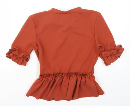 Womens UK Size 10 Stylewise Orange Basic T-Shirt