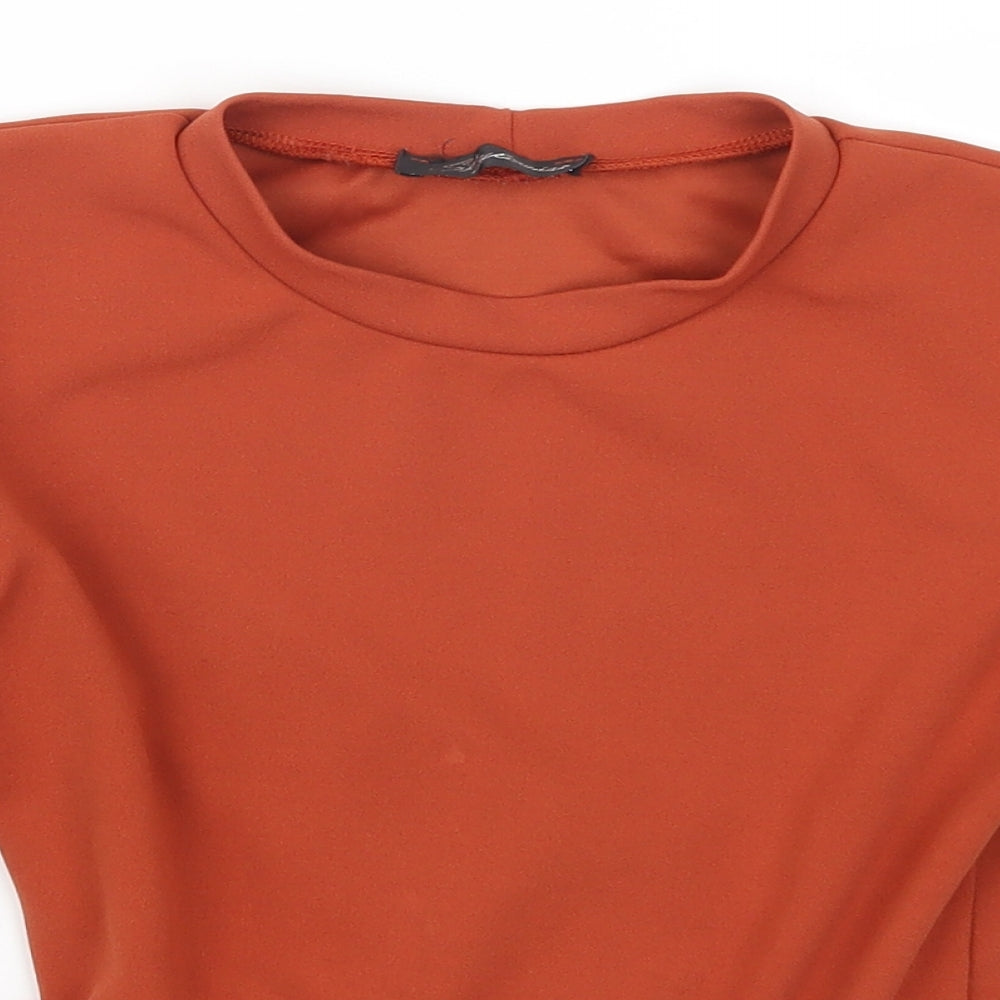 Womens UK Size 10 Stylewise Orange Basic T-Shirt