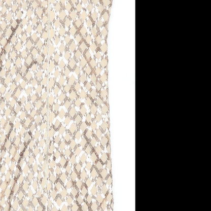 Pretty Little Thing Womens Beige Check  Mini  Size 8