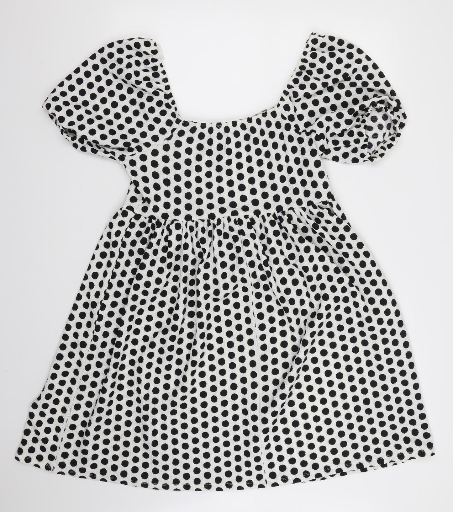 Papaya Womens Black Polka Dot  Skater Dress  Size 12  - Black and White