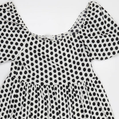 Papaya Womens Black Polka Dot  Skater Dress  Size 12  - Black and White