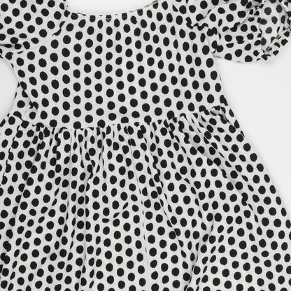 Papaya Womens Black Polka Dot  Skater Dress  Size 12  - Black and White