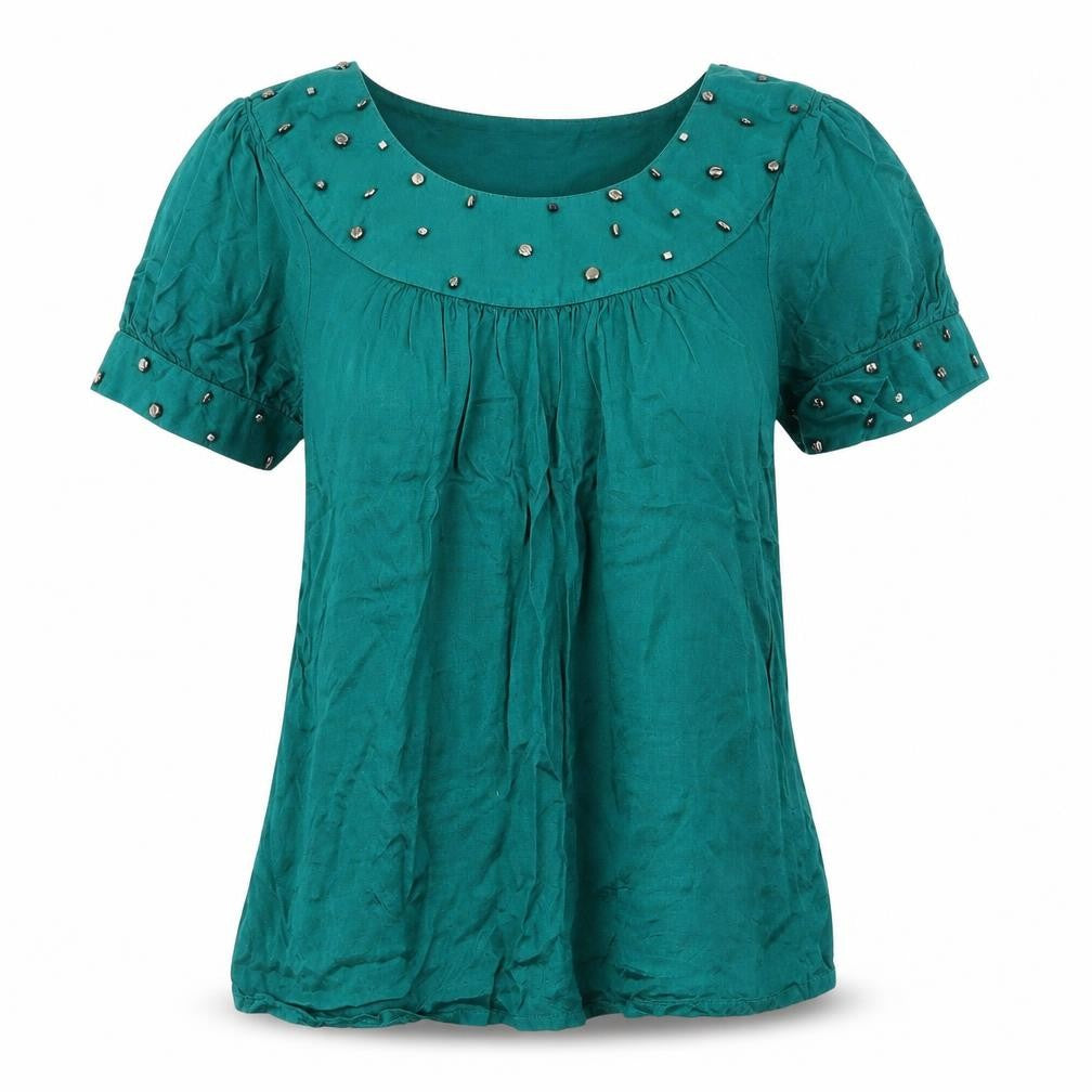 Womens UK Size 8 Et Vous Blue Basic T-Shirt