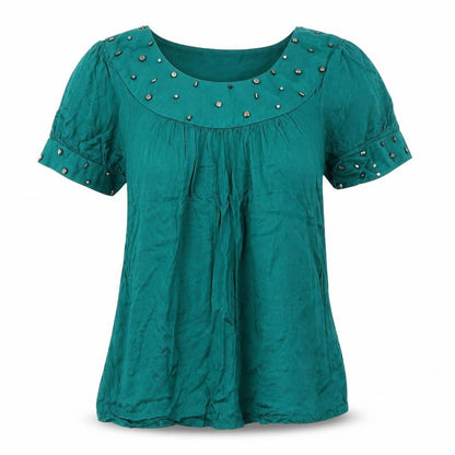 Womens UK Size 8 Et Vous Blue Basic T-Shirt