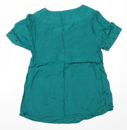 Womens UK Size 8 Et Vous Blue Basic T-Shirt