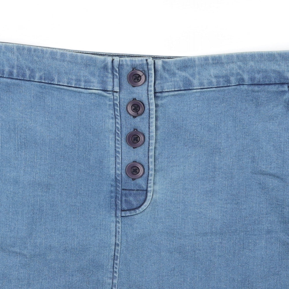 Womens UK Size 32 in Preworn A-Line Denim Skirt