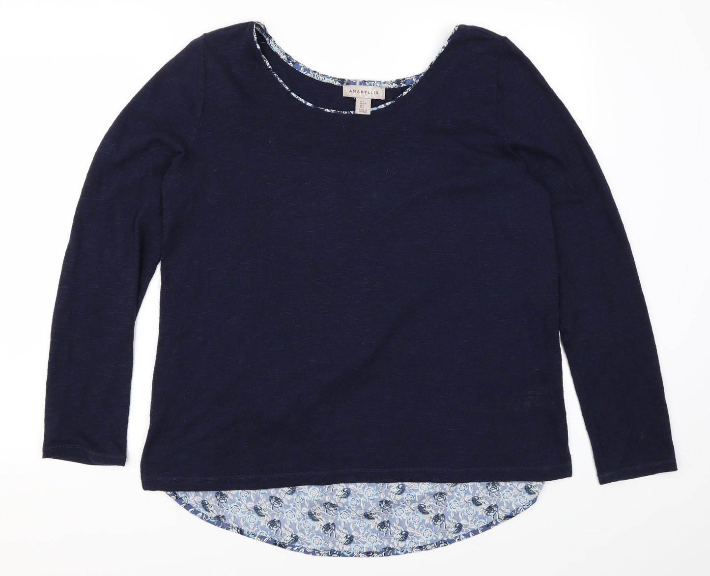 Womens UK Size L Amaryllis Blue Basic T-Shirt