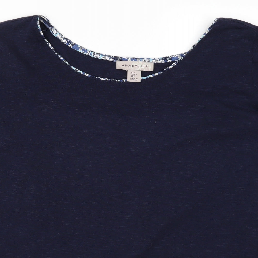 Womens UK Size L Amaryllis Blue Basic T-Shirt