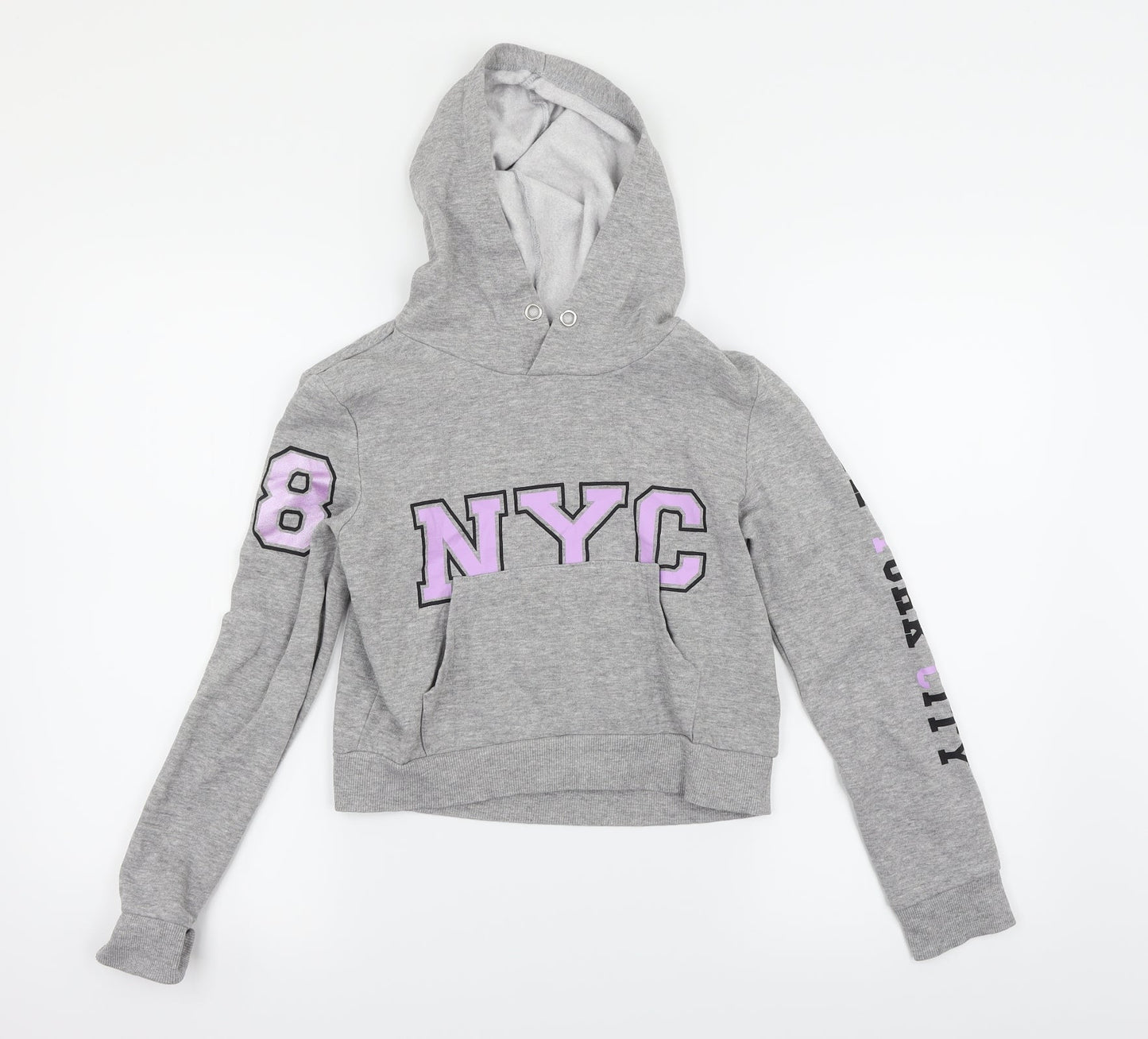 H&M Girls Grey   Pullover Hoodie Size 10-11 Years