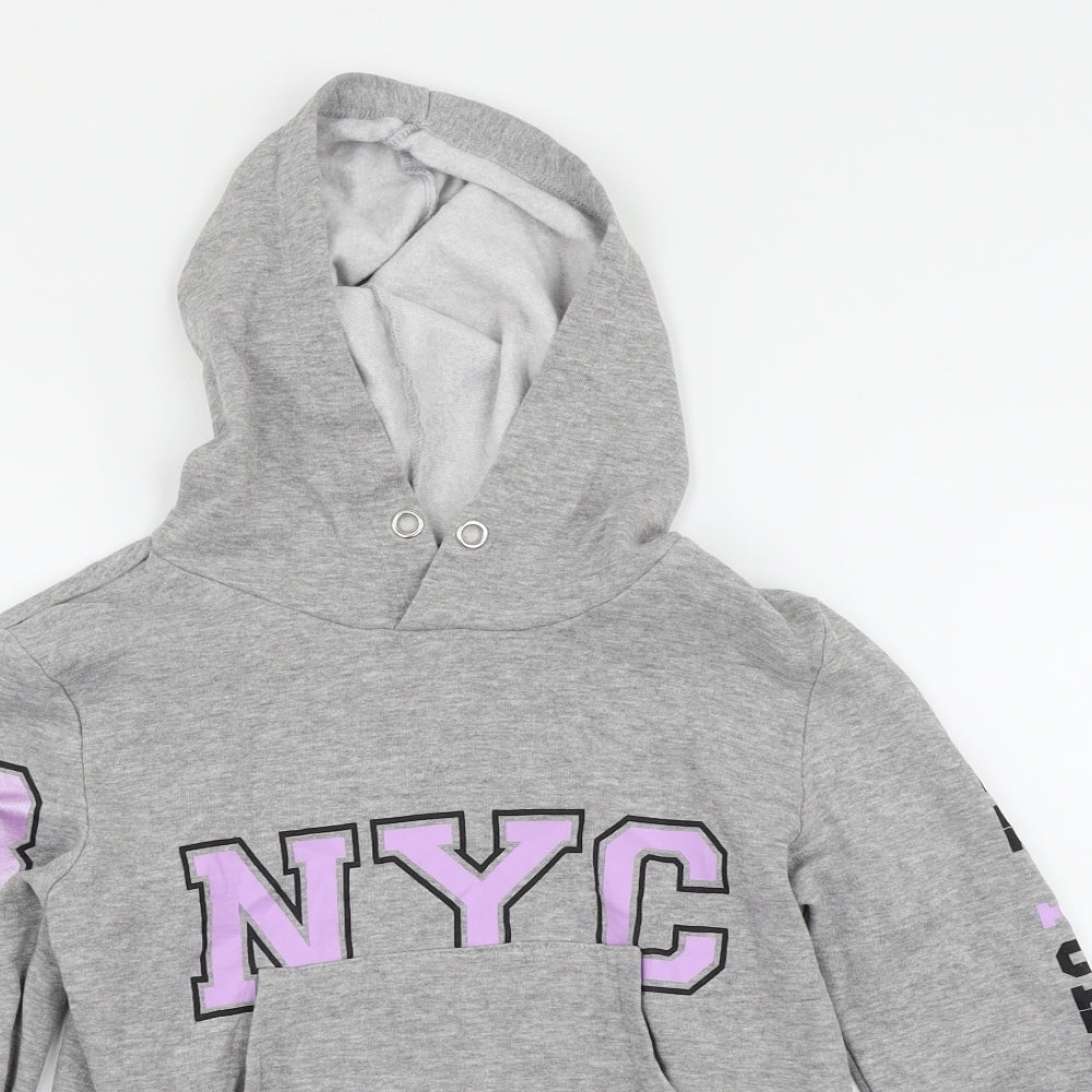 H&M Girls Grey   Pullover Hoodie Size 10-11 Years