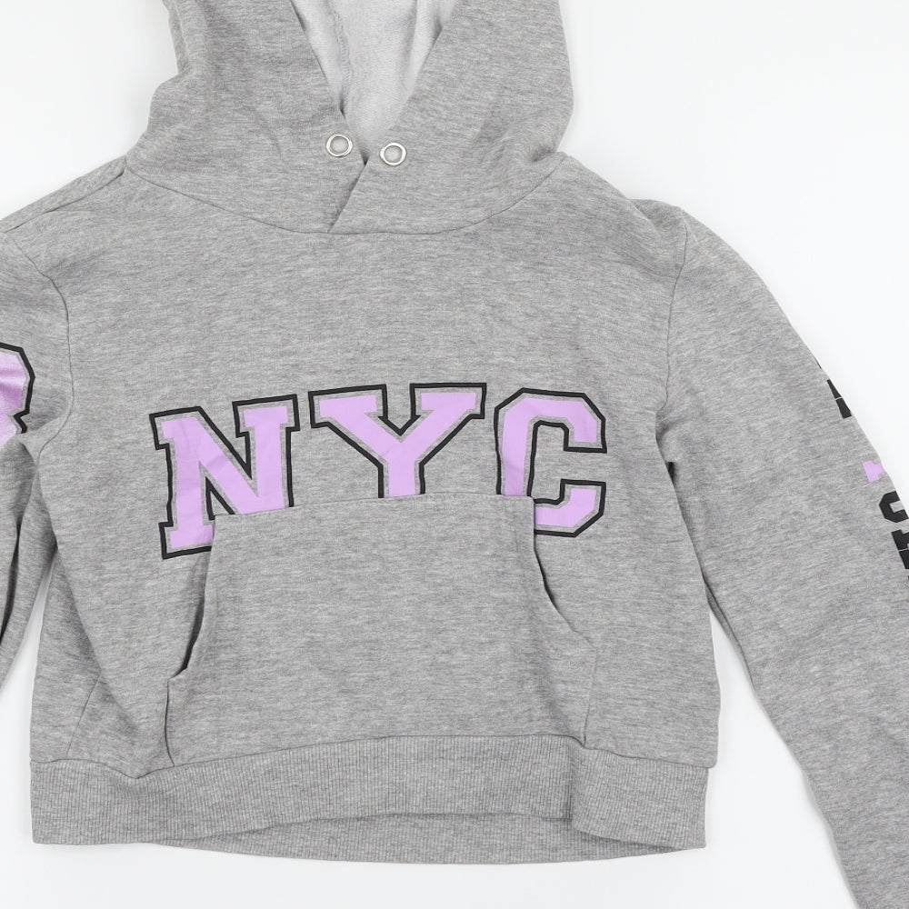 H&M Girls Grey   Pullover Hoodie Size 10-11 Years
