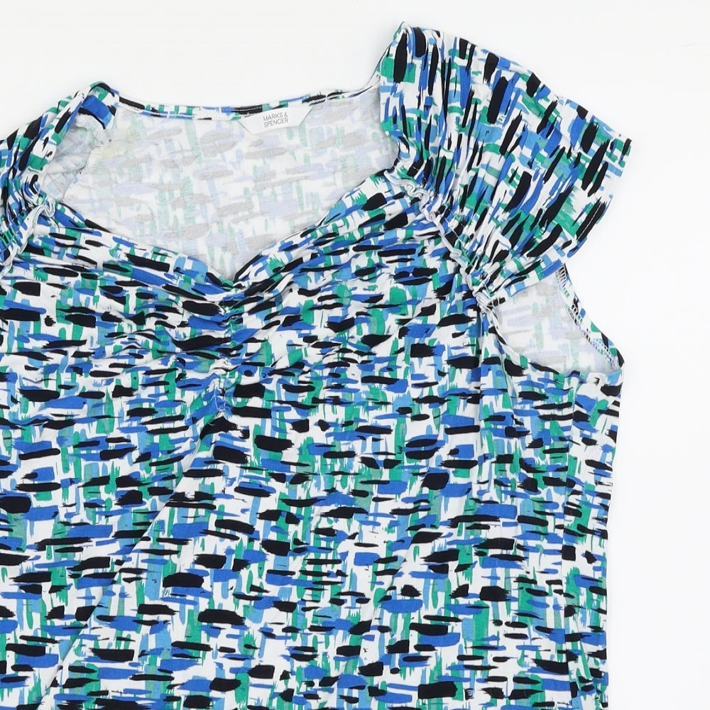 M&S Womens Multicoloured Paisley  Basic Blouse Size 16