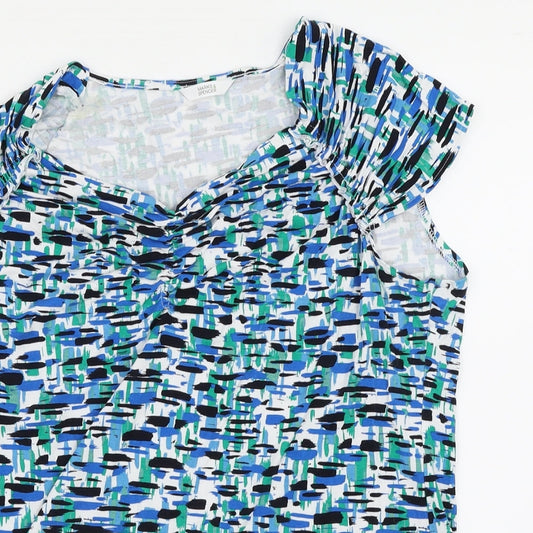 M&S Womens Multicoloured Paisley  Basic Blouse Size 16