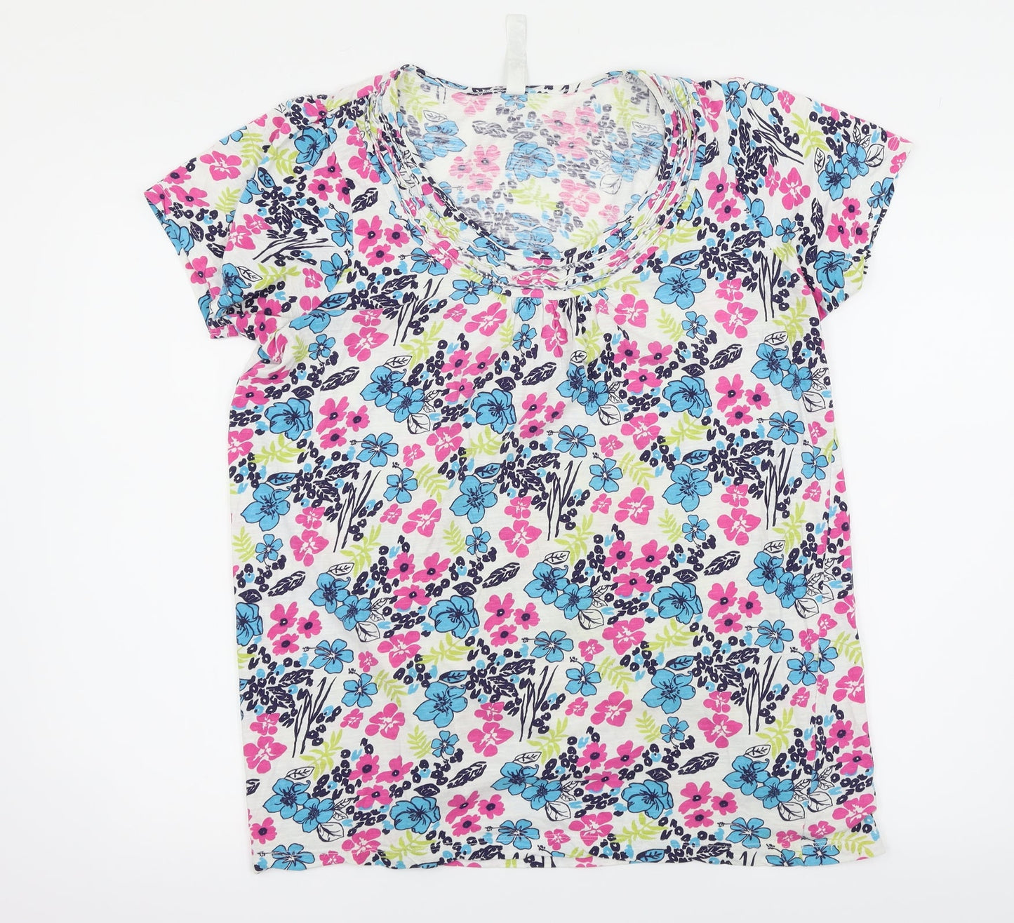 Preworn Womens Multicoloured Floral  Basic T-Shirt Size 16