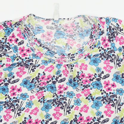 Preworn Womens Multicoloured Floral  Basic T-Shirt Size 16