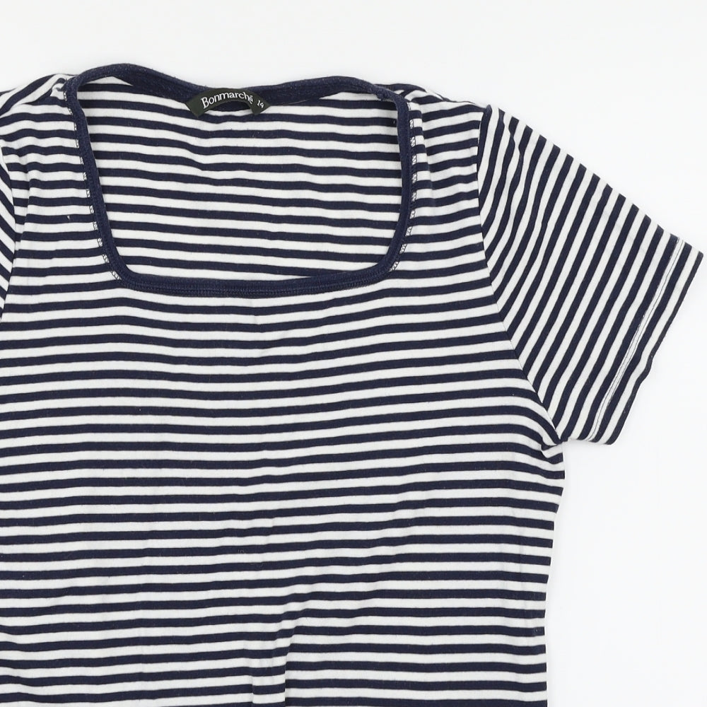 Womens UK Size 14 Bonmarché Multicoloured Basic T-Shirt