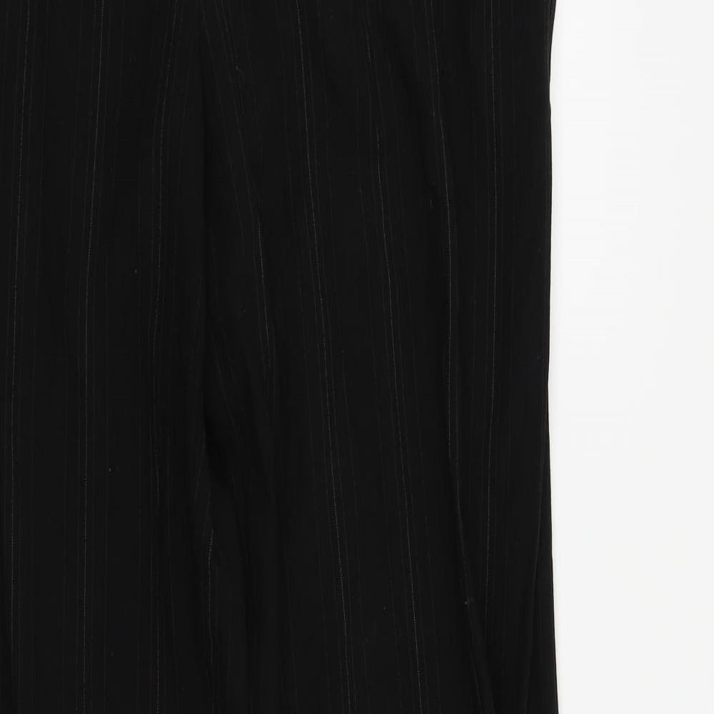 M&S Womens Black Striped  Dress Pants Trousers Size 14