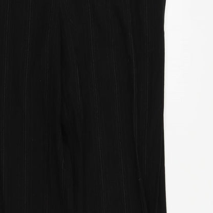 M&S Womens Black Striped  Dress Pants Trousers Size 14