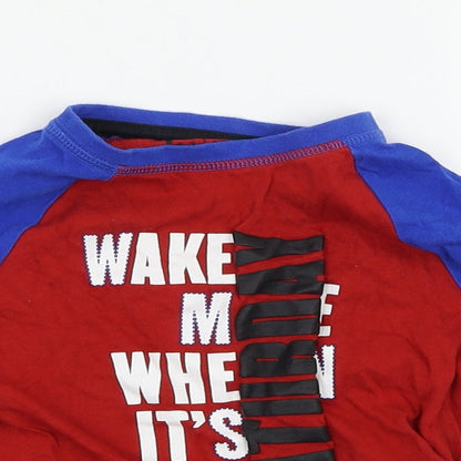 TU Boys Red    Pyjama Top Size 3-4 Years
