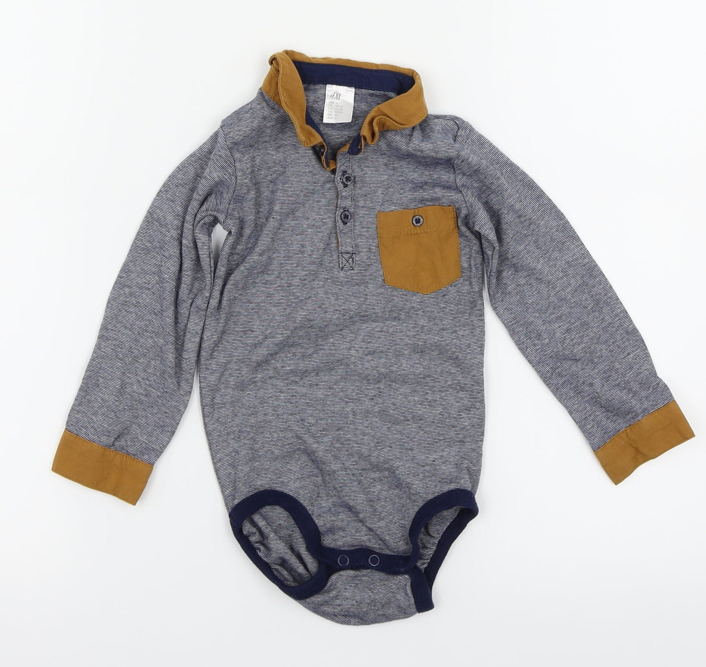 H&M Boys Grey   Babygrow One-Piece Size 12 Months