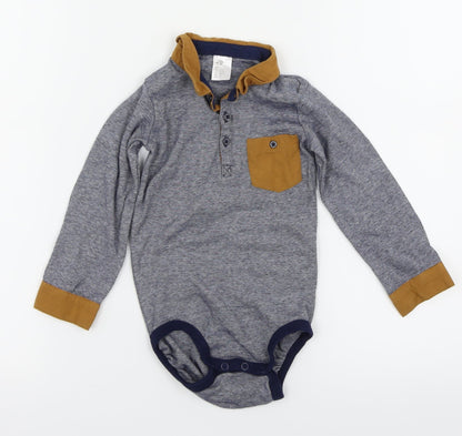 H&M Boys Grey   Babygrow One-Piece Size 12 Months