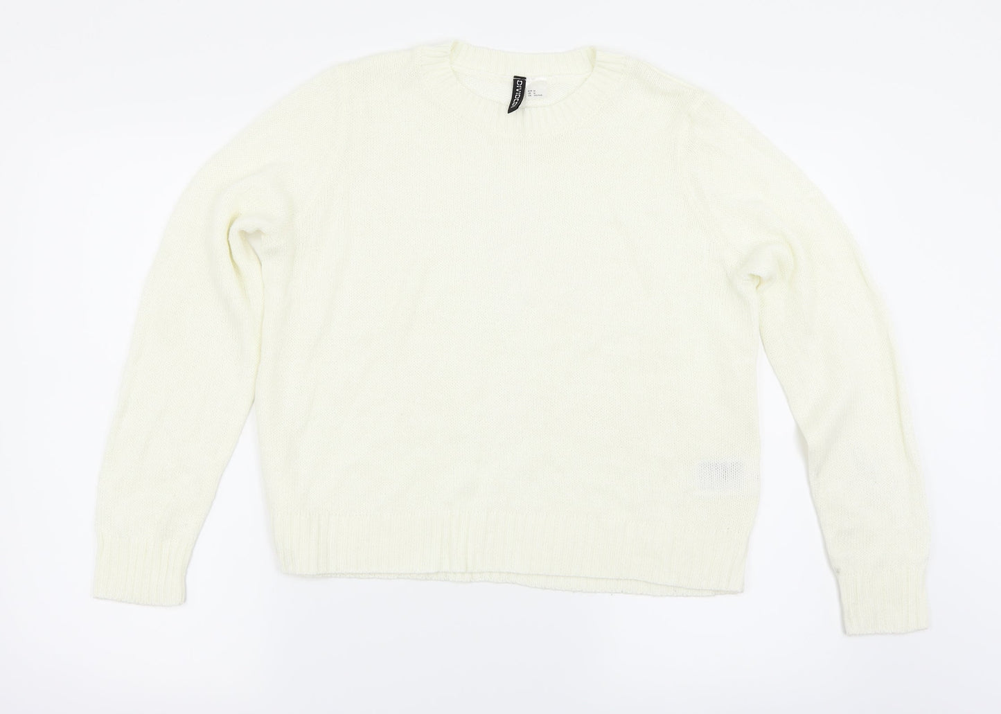 H&M Womens White   Pullover Jumper Size M