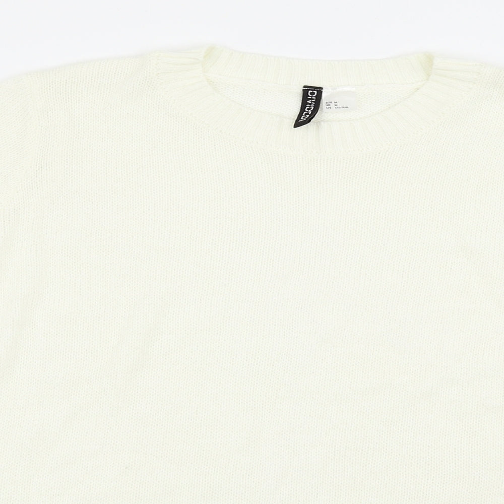 H&M Womens White   Pullover Jumper Size M