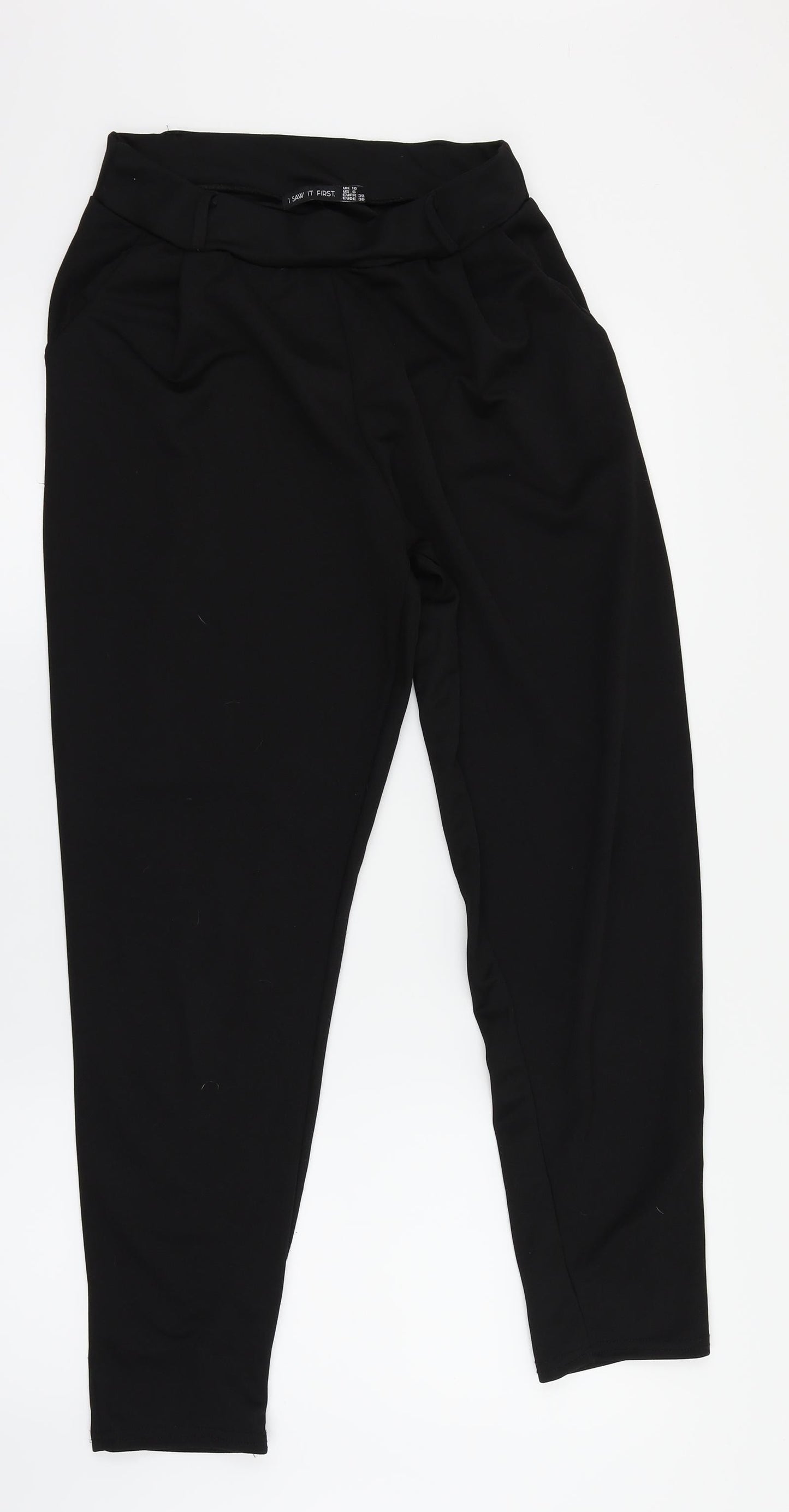 Womens UK Size 10 I SAW IT FIRST Regular Fit Dress Pants Black Trousers