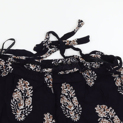 SheIn Womens Black Floral  Culotte Shorts Size L