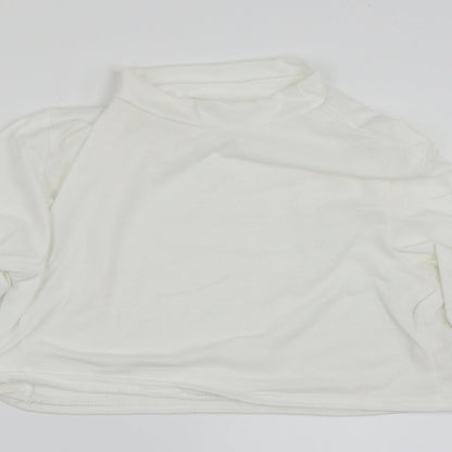 Womens UK Size 14 PRETTYLITTLETHING White Cropped T-Shirt