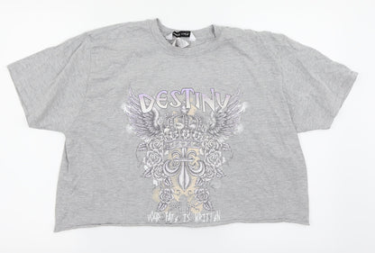 Capsule Womens White   Cropped T-Shirt Size XL