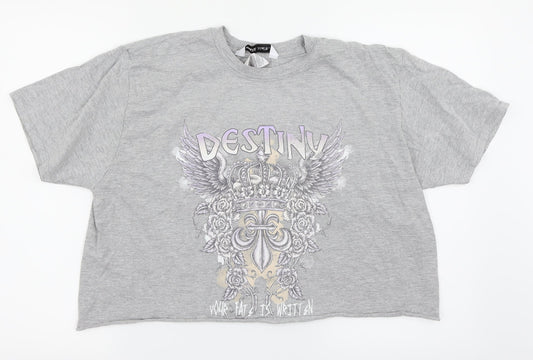 Capsule Womens White   Cropped T-Shirt Size XL