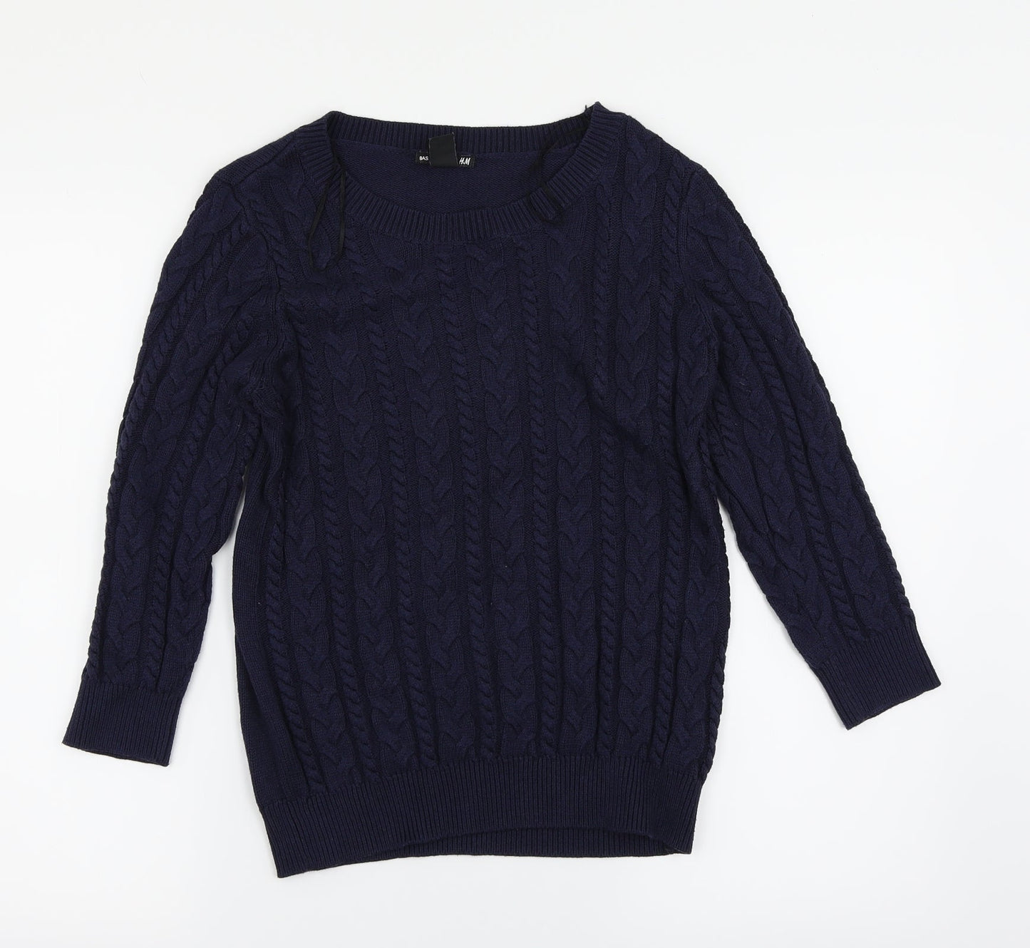 H&M Womens Blue Argyle/Diamond  Pullover Jumper Size S