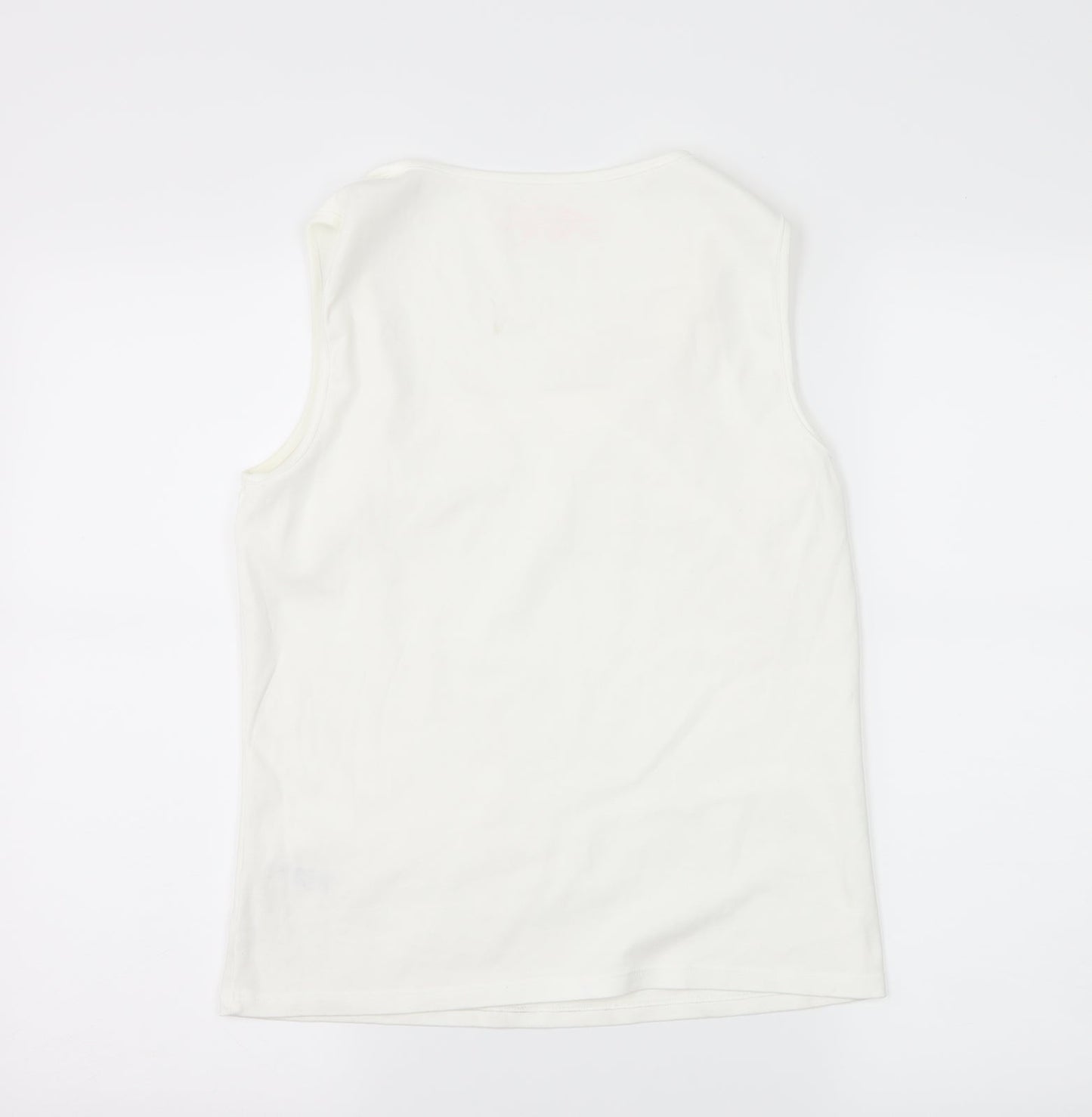 Womens UK Size 14 BHS White Basic T-Shirt