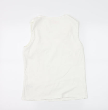 Womens UK Size 14 BHS White Basic T-Shirt