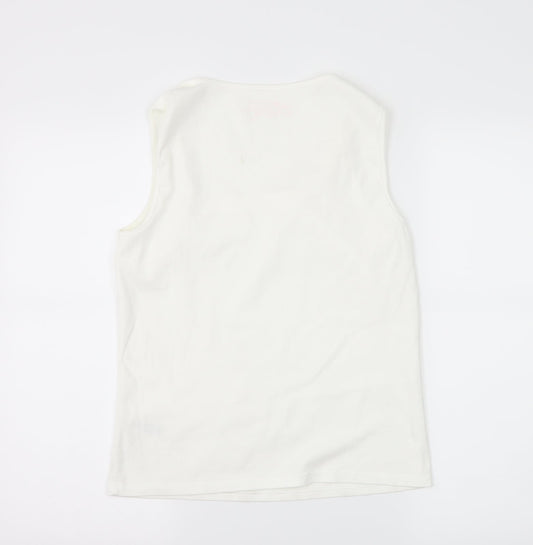 Womens UK Size 14 BHS White Basic T-Shirt