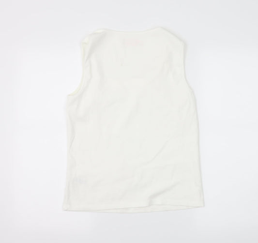 Womens UK Size 14 BHS White Basic T-Shirt