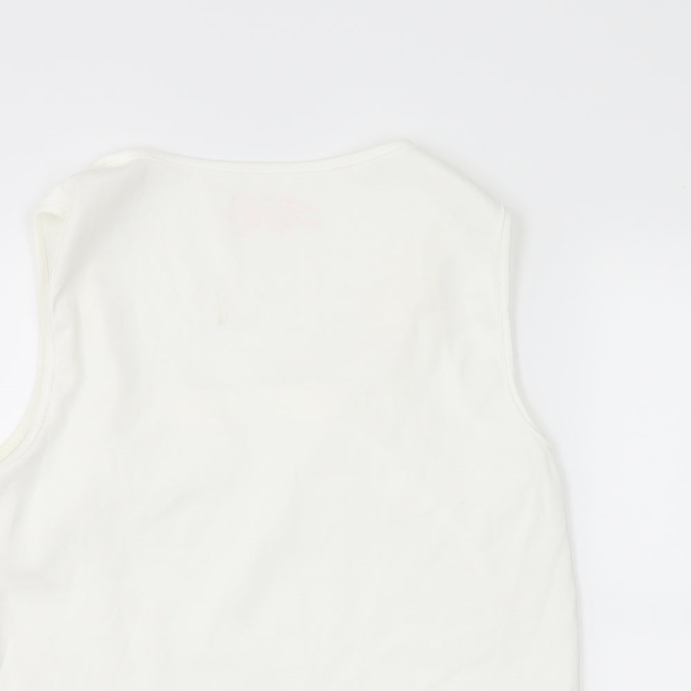Womens UK Size 14 BHS White Basic T-Shirt