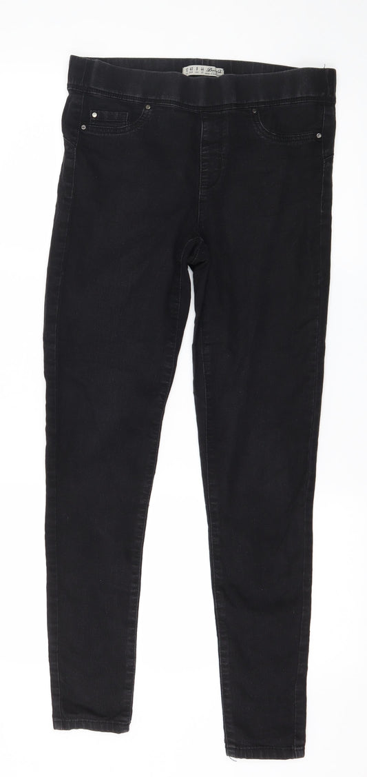 Denim & Co. Womens Grey  Denim Jegging Jeans Size 12 L27 in