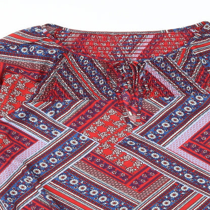 Womens UK Size 10 Dorothy Perkins Multicoloured Basic Blouse