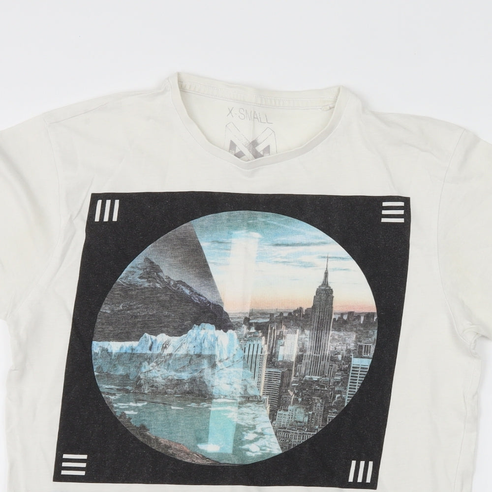 Mens UK Size XS Cedar Wood State White  T-Shirt