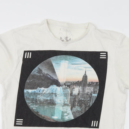 Mens UK Size XS Cedar Wood State White  T-Shirt