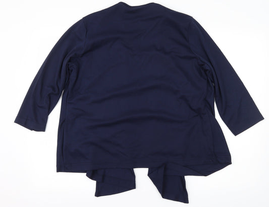 Womens UK Size 18 Viz-A-Viz Blue Basic T-Shirt