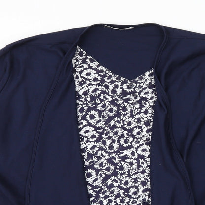 Womens UK Size 18 Viz-A-Viz Blue Basic T-Shirt
