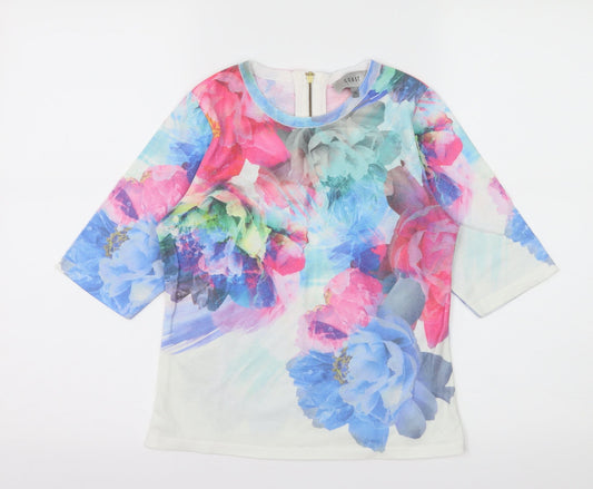 Coast Womens Multicoloured Floral Jersey Basic T-Shirt Size XS