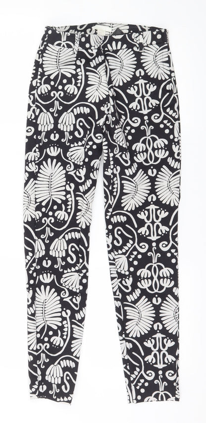 Womens UK Size 4 H&M Regular Fit Chino Black Trousers